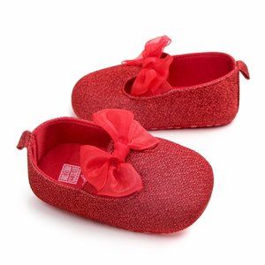 BABY GIRL COTTON FABRIC PREWALKER PARTYWEAR SHOES